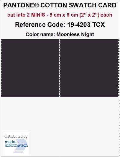 おまけ専用ページ PANTONE COTTON SWATCH CARD 19-4203 TCX Moonless Night (cut into 2 MI…